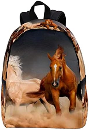 VBFOFBV ruksak za ženske pantalonske ruksak za laptop, putni bager, životinjski smeđi konji