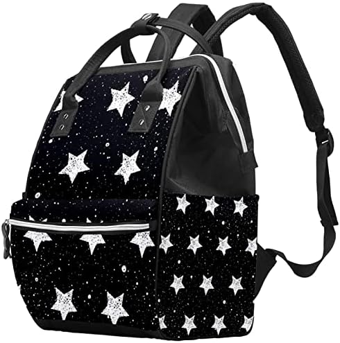 Guerotkr putni ruksak, ruksak za torbu za pelena, ruksak pelena, crni bešavni zvijezda Galaxy uzorak
