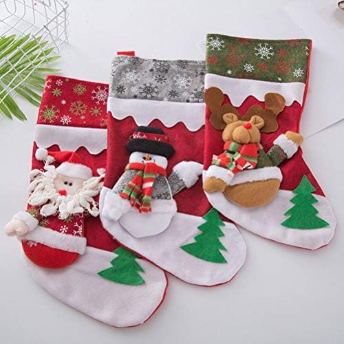 Aboofan 2pcs Božićne čarape poklon vrećice ne-tkane 3D lutke Božićne čarape Stranges Favori