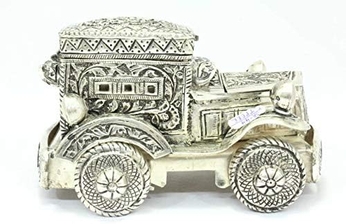 Rajasthan Gems Handmade 925 Hallmarked Sterling Silver TRIKET kutija za automobil ugravirana 656 grama