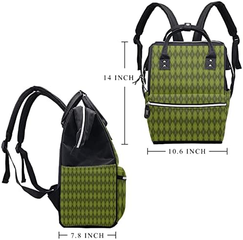 Guerotkr Travel Backpack, Pelene, ruksačka torba Pelena, Argyle Parten Provjerite maslinu zeleno