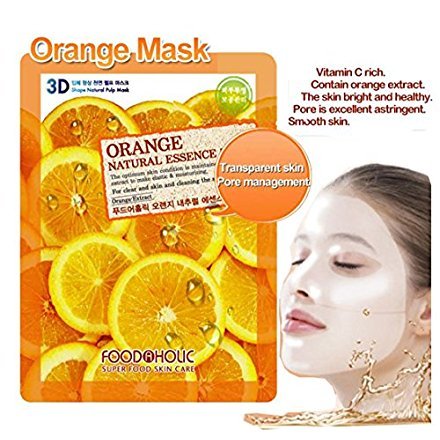 [Food a Holic] 3D oblik prirodna esencija pulpa maska 23g / korejska kozmetika/narandža