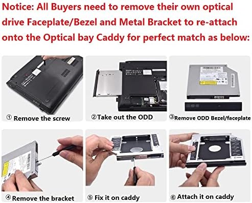 NIGUDEYANG 9.5 mm SATA 2. HDD SSD Hard disk optički Bay Caddy Frame Tray za Acer E5-571 E5-571g E5-521 E5-471g