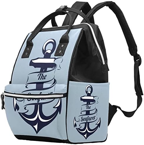 Mornarska sidra morna mornarsko sidro. Ruksak za torbu sa pelenom sa promjenom vrećica za dječje djevojke