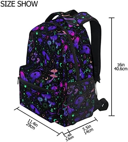 Glahy Magic Gljive Moon Stars Witch Boho Backpack School Bookbag Lagan backpack laptop za muškarce Žene