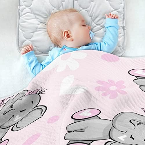 Kigai Slatki slon ružičasti bebe Blaket meko i topli krevet pokrivač 30x40 inča swaddle prima pokrivače