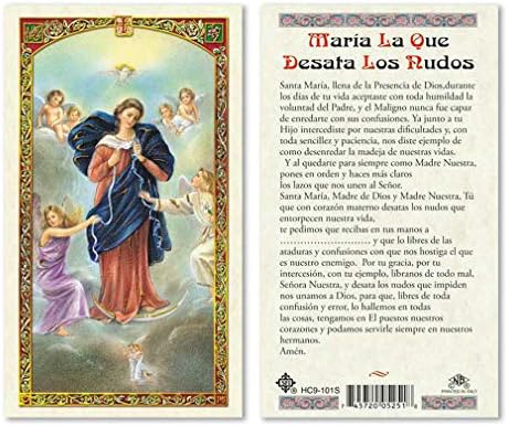 Oracion a Maria La Que Desata Nudos laminirane molitvene kartice-pakovanje od 25 komada-na španskom španskom
