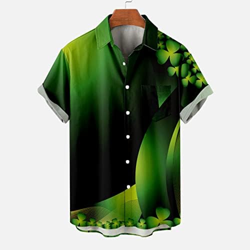 Muški irski vrhovi St.Patrick's Dnevna majica Casual s kratkim rukavima Havajska gumba Up košulje djetelja