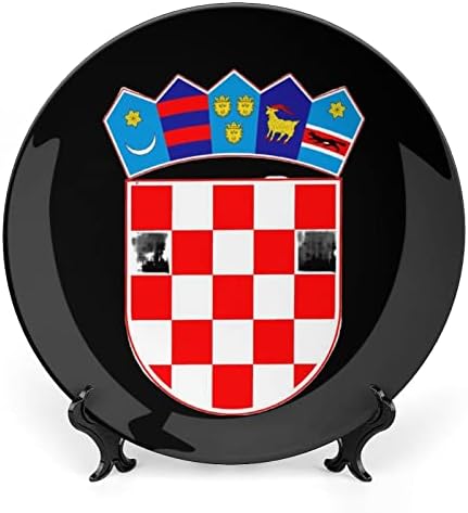 Hrvatska nacionalni amblem ukrasni tanjur okrugli keramičke ploče koštana ploča s prikazom za prikaz za