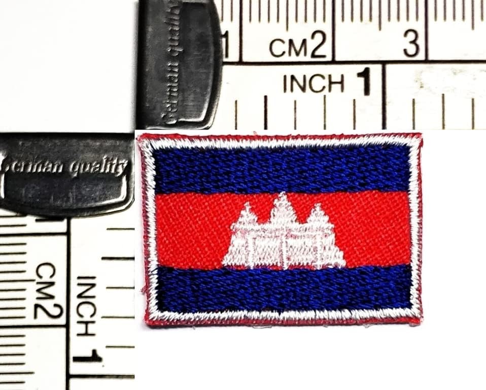 Kleenplus 0. 6X1.1 inč. Mini Kambodža Zastava Patch zemlja Zastava vezeni applique amblem uniforma vojna