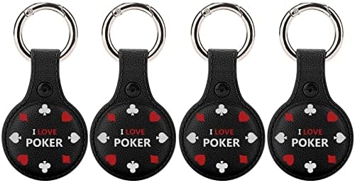 Volim Poker zaštitnu futrolu kompatibilnu za AirTag sa privjeskom za ključeve protiv izgubljenog držača