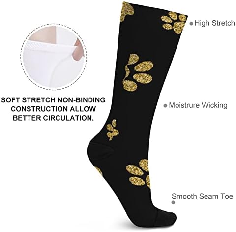 WEEDKEYCAT Gold Dog Paw Crew Socks novost Funny Print grafički Casual umjerena Debljina za proljeće jesen