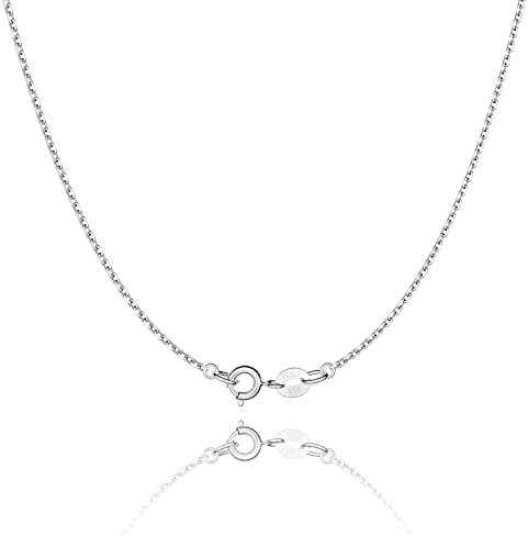 Jewlpire 925 srebra lanac ogrlica lanac za žene djevojke 1.1 mm kabel Lanac ogrlica nadograditi proljeće-prsten