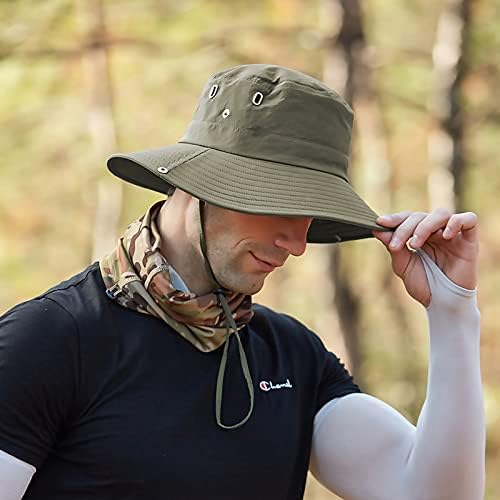 Muryobao muški šešir za sunce ljetni Široki obod UPF 50+ prozračni Boonie šeširi vodootporna sklopiva Safari