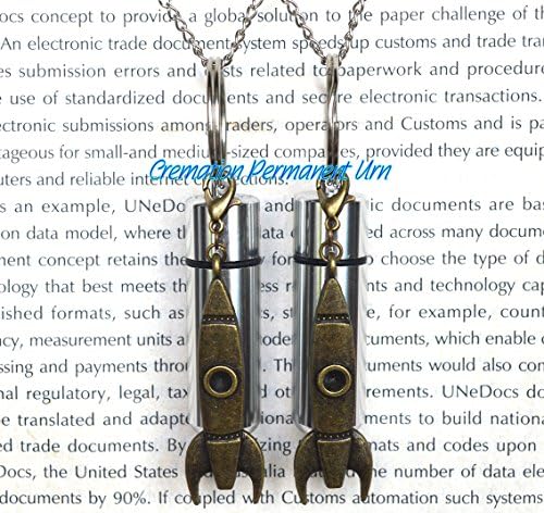 Rocket urn ogrlica nakit - raketna kremacija ogrlica nakit - pepeo ogrlica nakit - rocket Memorial nakit