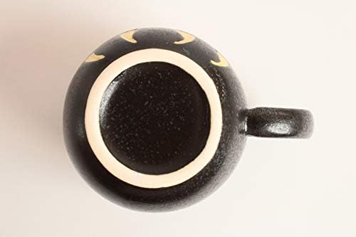 Mino Ware Japanska keramička šolja šalice Daruma Oblik mat crne izrađene u Japanu CPM012