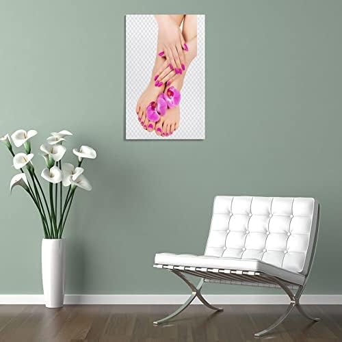 Umjetnički Posteri na noktima Pink Girl Heart Nail Art kozmetički Salon pedikir manikir Posteri platneni