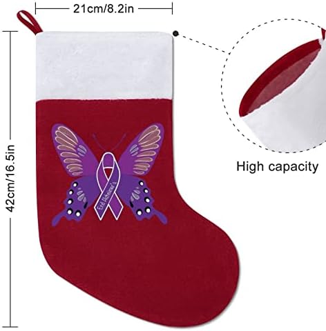 Alzheimeris SOvjest leptir crveni božićni praznici Čarape za kućne ukrase za Xmas Tree Kamin Viseće čarape