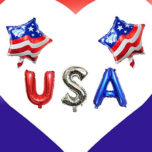 Huture 5pcs USA zastava staze patriotske aluminijske folije Balloons Mylar Balloons Kit 2 zvezdica / e 3
