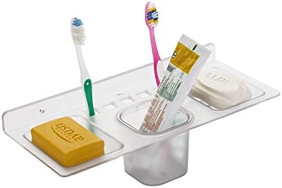 IStar 4 u 1 Višenamjenski bijeli plastični neraskidivi držač za četkicu za suđe za zube i akrilne kupaonice