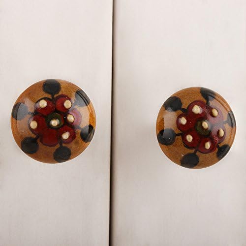 IndianShelf dugmad za komodu od 10 komada ručno rađene Vintage Crvene ručke za kupaonske ormare Antikna