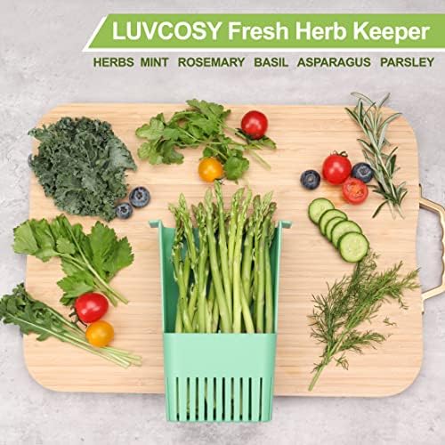 LUVCOSY 2 Pack Herb Keeper, Plastična Herb Saver bez BPA sa unutrašnjom korpom za Cilantro, mentu, peršun