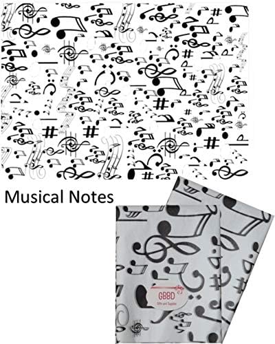 Glazbeni note papir - tiskani dizajni koji odgovaraju papir za tkivo za koordinaciju poklona za omotavanje