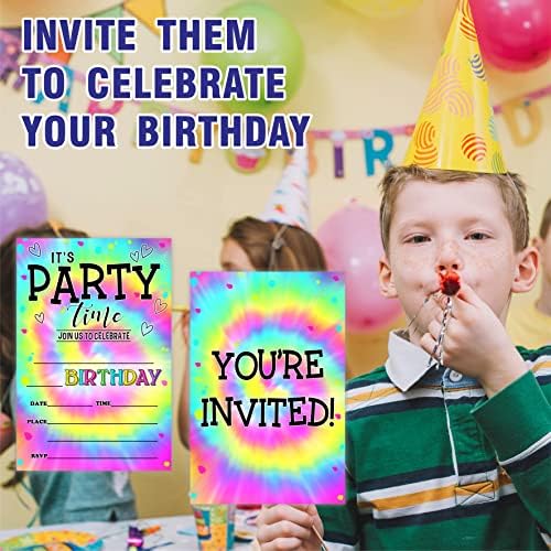 TEE TEME TEME ROĐENDNE POZIVE, VRIJEME JE PARTY! Karte za rođendanske zabave (20 brojeva) sa kovertama,