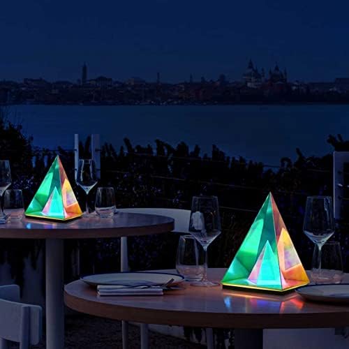 Xianfei piramidna stereo stolna svjetiljka, kreativna boja RGB LED noćni svijet, akrilna ukrasna noćna svjetlost