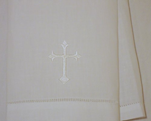 Bijela platnena tkanina za krštenje s bijelim krstom model veličine ručnika: