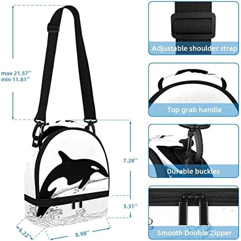 Whale izolovana lako Zip Lock ponovo Zapečatljiva torba za ručak za Bento kutije piknik Snack Camping Picnic