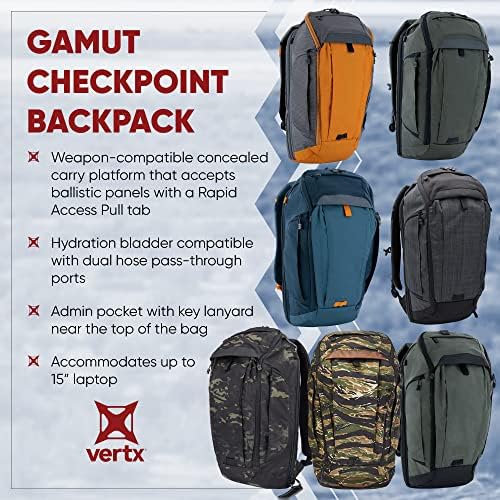 Vertx Gamut Checkpoint MENS taktički ruksak 25L Veliki molle prijenosna prenosna ranac za putovanja, rad,