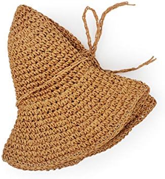 Slamna šešir, ručno rađena plaža široka rudana kapa sklopiva na otvorenom za sunčanje na otvorenom za odrasle