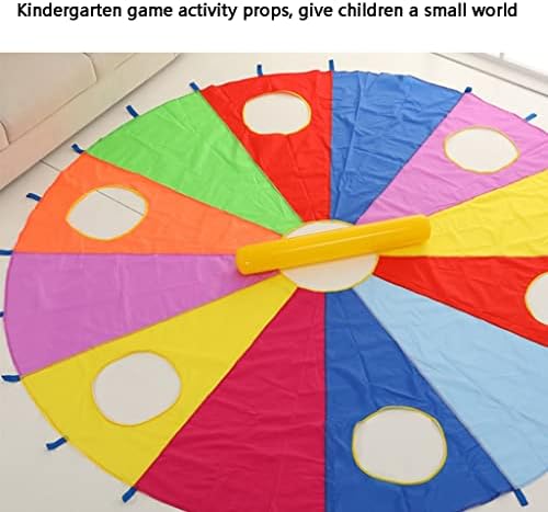 Lrpj Rainbow padobran sa ručkama raznobojni padobran za djecu, dječje kooperativne Team Building igre za