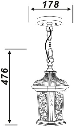 Rokork europsko vanjsko svjetlo stakleni privjesak za osvjetljenje stropa Retro vanjski luster Brončani