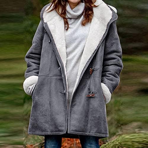 RMXEI ženska ležerna modna labava solidna kapa psu plus jakna za džepna jakna od runa