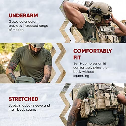 Vertx Muška taktička majica kratkih rukava, osnovni sloj potkošulje za atletski, trening, policiju i sigurnost