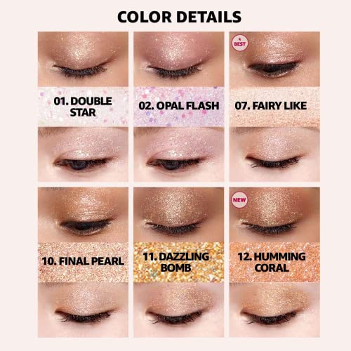 COLORGRAM lip Stain 04 & Liquid Glitter sjenilo 01 - dnevna šminka sa Thunderbolt Tint Lacquer & Milk Bling