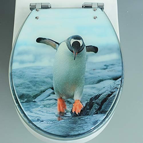 Prekrasan toaletni sigurnosni poklopac smole mali pingvin dizajn uzorka V / U / O-O-O-Typen Universal Slow-Close