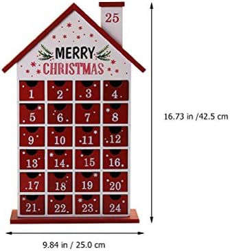 Trpezarijski stol Decor 1pc Božić odbrojavanje kalendar kuća drvena kuća Ornament Candy ladica Party Favor