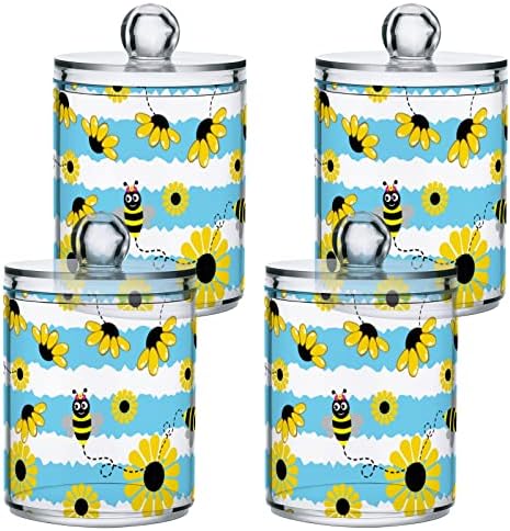 Bee cvijeće Stripe pamučni držač kupaonica posude za kupatilo sa poklopcima set pamučni kuglični jastuk