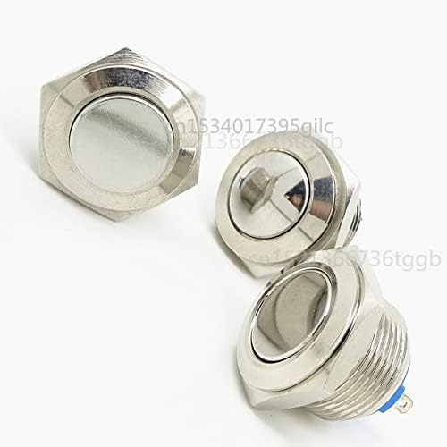 Ravno okruglo 16 mm vodootporno metalno dugme 2 metra obično zatvoreno pritiskanje tipki prekidač za samostalan