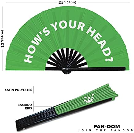 Kako ti je glava? Ručni ventilator sklopivi bambuijski krug Howes Your Your Hand Hand Fans Outfit Party