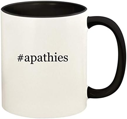 Knick Knack pokloni apathies-11oz Hashtag keramička ručka u boji i unutrašnja šolja za kafu, Crna