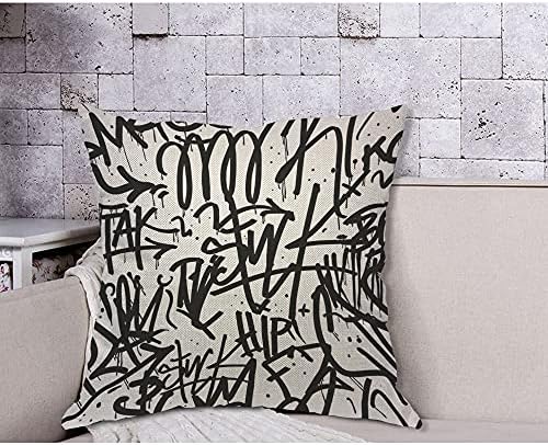 Aoyego grafiti linijski jastuk Creative umjetnička doodle tinta klasična jednobojna jastučna futrola 18x18