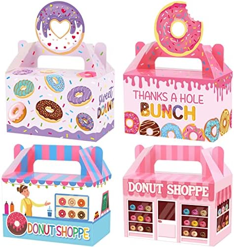 12 Pakovanje kut za zabavu Favorit Sweet Donuts Candy Torbe za slatkiši zahvaljujući rupica Bomch Candy