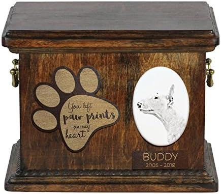 Art Dog Ltd. Bullterrier, urna za pseći pepeo sa keramičkom pločom i opisom