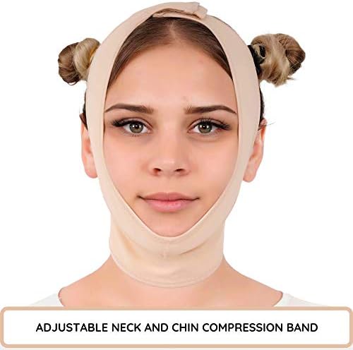 Kompresijski zavoj za odjeću za žene nakon operacije za vrat i bradu, vitkije lice, zatezanje čeljusti,