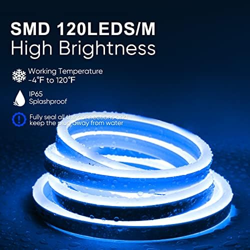 Shine Decor Bundle proizvodi od pakovanja kopči za montažu sa plavim 40m / 131.2 ft LED neonskim svjetlima