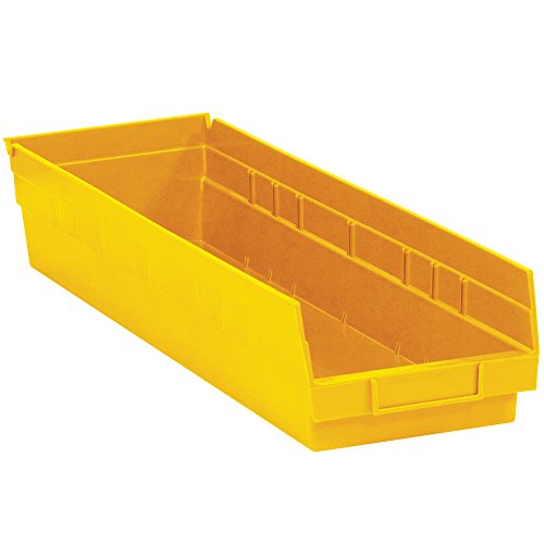 Plastične kutije za kante za police, 23 5/8 x 6 5/8 x 4, žute, 8 / futrola